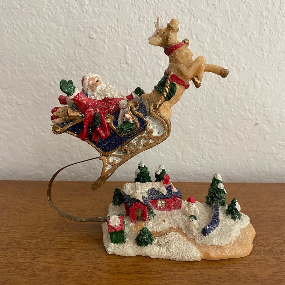 Festive Santa Sleigh Holiday Decoration